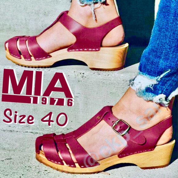 NWOT MIA Emily Clog Sandal red Sz 40 - Picture 1 of 14